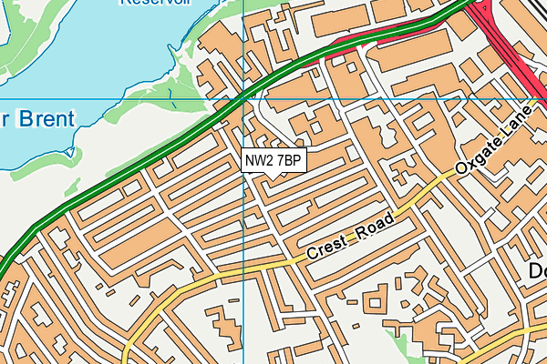 NW2 7BP map - OS VectorMap District (Ordnance Survey) NW2 7BP map - OS VectorMap District (Ordnance Survey)