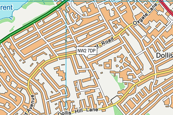 NW2 7DP map - OS VectorMap District (Ordnance Survey) NW2 7DP map - OS VectorMap District (Ordnance Survey)