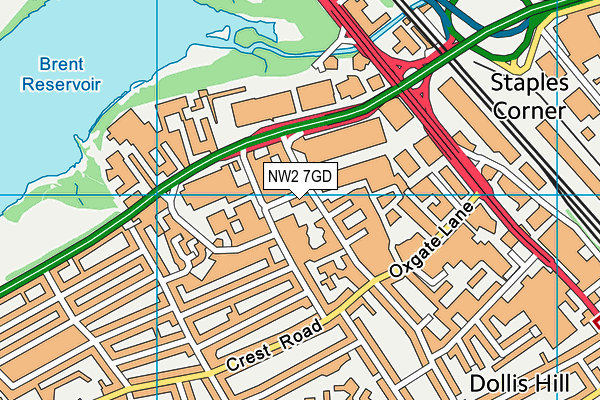 NW2 7GD map - OS VectorMap District (Ordnance Survey) NW2 7GD map - OS VectorMap District (Ordnance Survey)