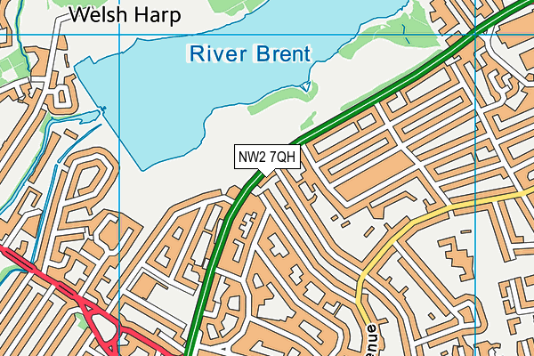 NW2 7QH map - OS VectorMap District (Ordnance Survey) NW2 7QH map - OS VectorMap District (Ordnance Survey)