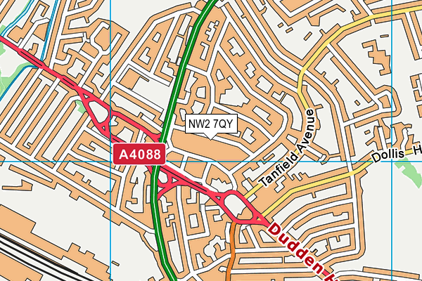 NW2 7QY map - OS VectorMap District (Ordnance Survey) NW2 7QY map - OS VectorMap District (Ordnance Survey)