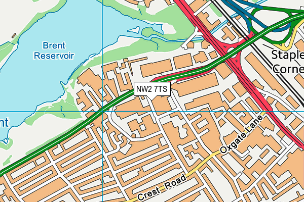 NW2 7TS map - OS VectorMap District (Ordnance Survey)