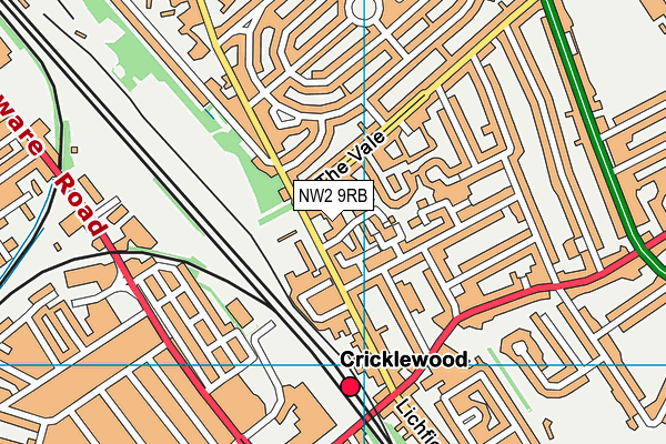 NW2 9RB map - OS VectorMap District (Ordnance Survey) NW2 9RB map - OS VectorMap District (Ordnance Survey)