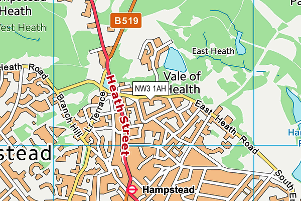 NW3 1AH map - OS VectorMap District (Ordnance Survey) NW3 1AH map - OS VectorMap District (Ordnance Survey)