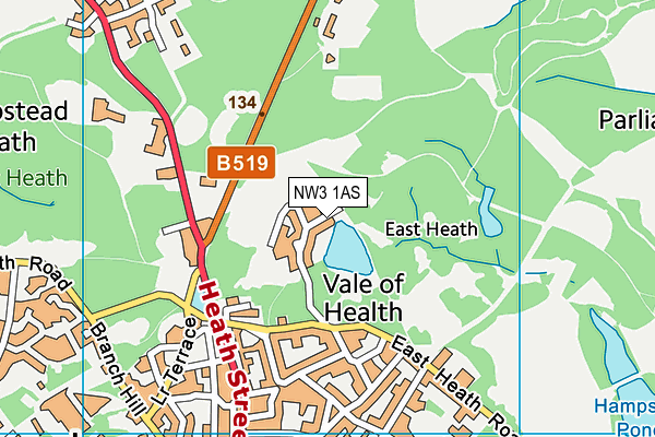 NW3 1AS map - OS VectorMap District (Ordnance Survey) NW3 1AS map - OS VectorMap District (Ordnance Survey)