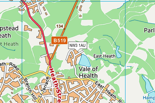 NW3 1AU map - OS VectorMap District (Ordnance Survey)