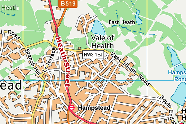 NW3 1EJ map - OS VectorMap District (Ordnance Survey)