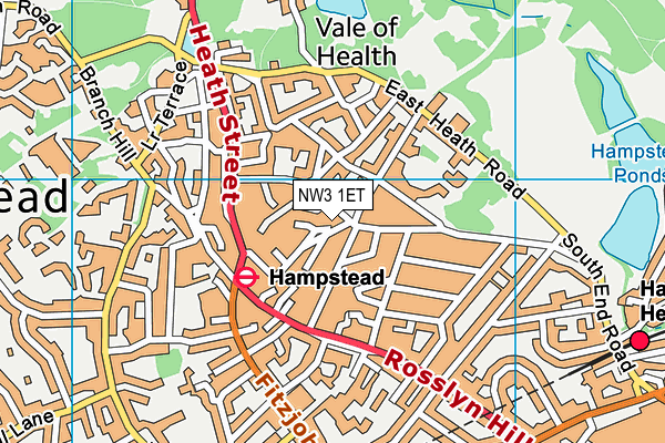 NW3 1ET map - OS VectorMap District (Ordnance Survey) NW3 1ET map - OS VectorMap District (Ordnance Survey)