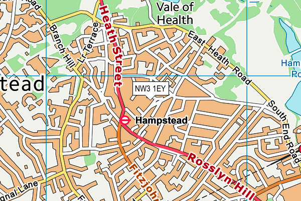 NW3 1EY map - OS VectorMap District (Ordnance Survey) NW3 1EY map - OS VectorMap District (Ordnance Survey)