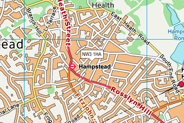 NW3 1HA map - OS VectorMap District (Ordnance Survey)