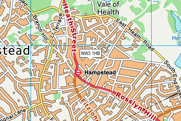 NW3 1HB map - OS VectorMap District (Ordnance Survey) NW3 1HB map - OS VectorMap District (Ordnance Survey)