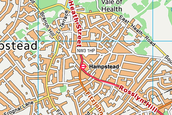 NW3 1HP map - OS VectorMap District (Ordnance Survey)