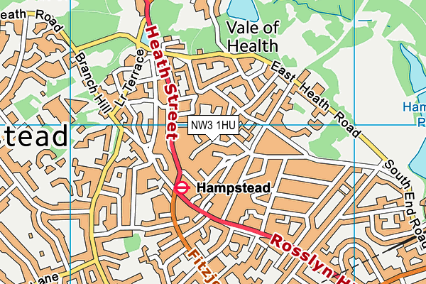 NW3 1HU map - OS VectorMap District (Ordnance Survey) NW3 1HU map - OS VectorMap District (Ordnance Survey)