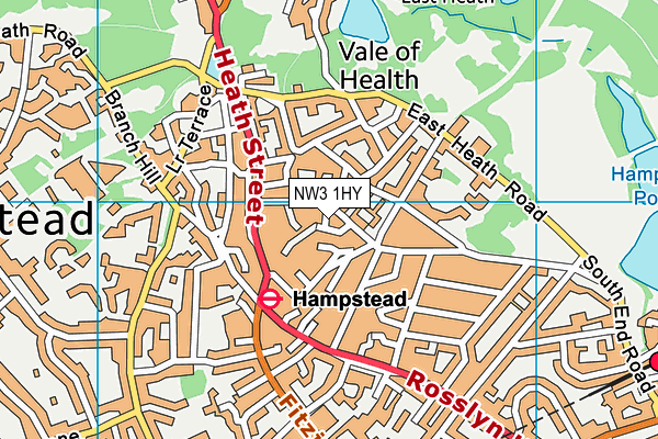 NW3 1HY map - OS VectorMap District (Ordnance Survey)