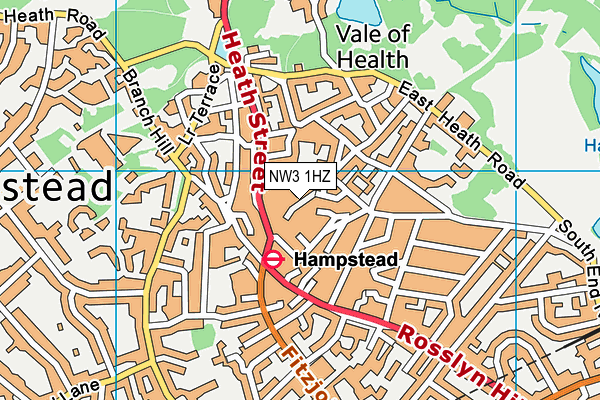 NW3 1HZ map - OS VectorMap District (Ordnance Survey)