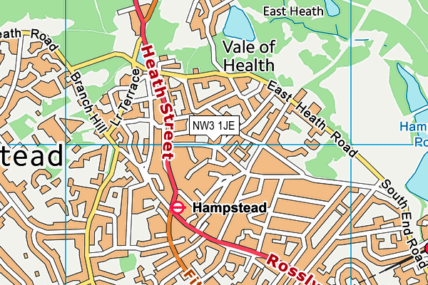 NW3 1JE map - OS VectorMap District (Ordnance Survey) NW3 1JE map - OS VectorMap District (Ordnance Survey)