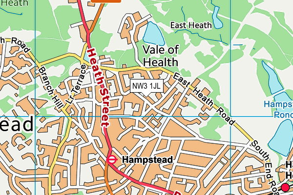 NW3 1JL map - OS VectorMap District (Ordnance Survey) NW3 1JL map - OS VectorMap District (Ordnance Survey)