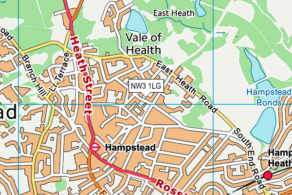 NW3 1LG map - OS VectorMap District (Ordnance Survey) NW3 1LG map - OS VectorMap District (Ordnance Survey)