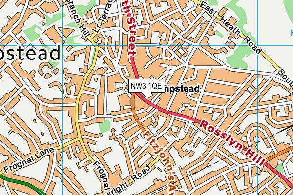 NW3 1QE map - OS VectorMap District (Ordnance Survey) NW3 1QE map - OS VectorMap District (Ordnance Survey)