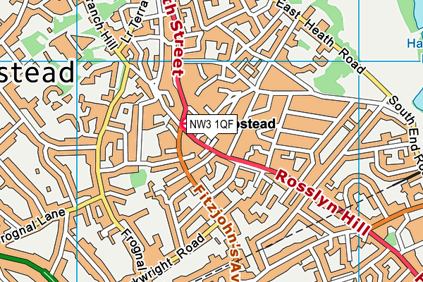 NW3 1QF map - OS VectorMap District (Ordnance Survey) NW3 1QF map - OS VectorMap District (Ordnance Survey)