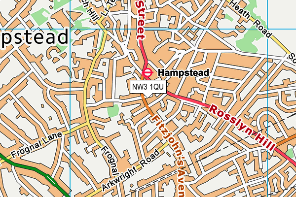 NW3 1QU map - OS VectorMap District (Ordnance Survey) NW3 1QU map - OS VectorMap District (Ordnance Survey)