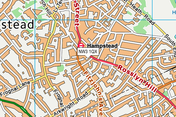 NW3 1QX map - OS VectorMap District (Ordnance Survey) NW3 1QX map - OS VectorMap District (Ordnance Survey)
