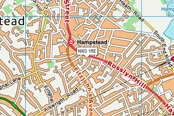NW3 1RE map - OS VectorMap District (Ordnance Survey)