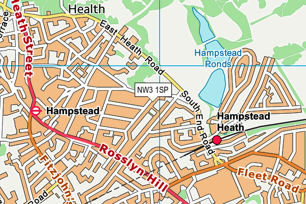 NW3 1SP map - OS VectorMap District (Ordnance Survey) NW3 1SP map - OS VectorMap District (Ordnance Survey)