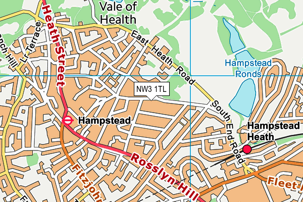 NW3 1TL map - OS VectorMap District (Ordnance Survey) NW3 1TL map - OS VectorMap District (Ordnance Survey)