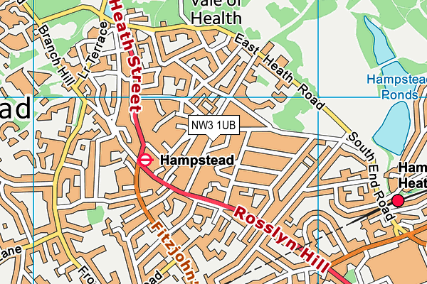 NW3 1UB map - OS VectorMap District (Ordnance Survey) NW3 1UB map - OS VectorMap District (Ordnance Survey)