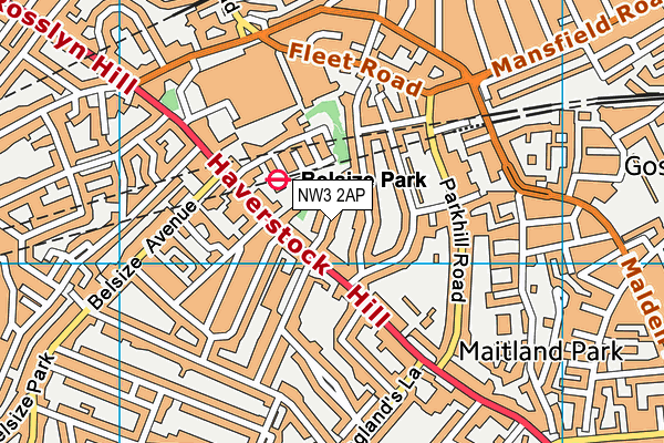 NW3 2AP map - OS VectorMap District (Ordnance Survey) NW3 2AP map - OS VectorMap District (Ordnance Survey)