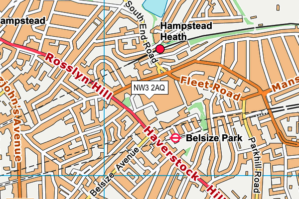 NW3 2AQ map - OS VectorMap District (Ordnance Survey) NW3 2AQ map - OS VectorMap District (Ordnance Survey)