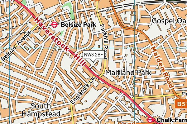 NW3 2BF map - OS VectorMap District (Ordnance Survey) NW3 2BF map - OS VectorMap District (Ordnance Survey)