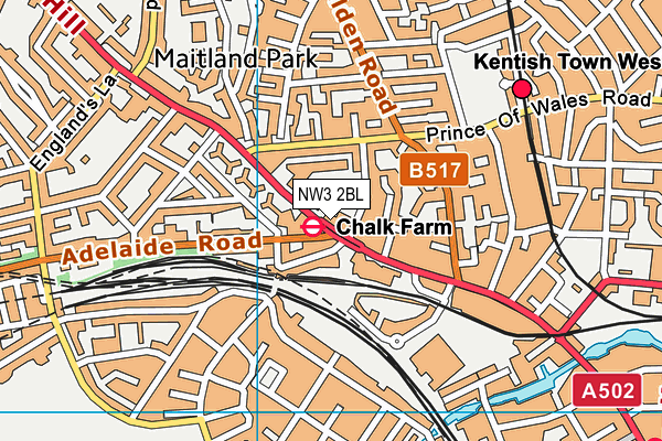 NW3 2BL map - OS VectorMap District (Ordnance Survey) NW3 2BL map - OS VectorMap District (Ordnance Survey)