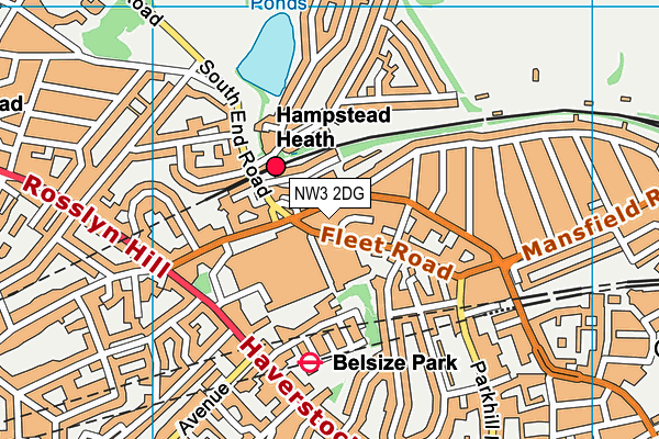 NW3 2DG map - OS VectorMap District (Ordnance Survey)