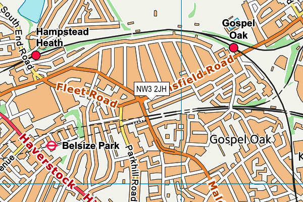 NW3 2JH map - OS VectorMap District (Ordnance Survey) NW3 2JH map - OS VectorMap District (Ordnance Survey)