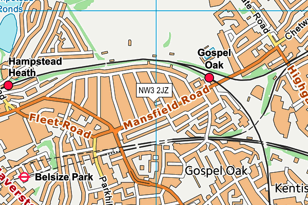NW3 2JZ map - OS VectorMap District (Ordnance Survey) NW3 2JZ map - OS VectorMap District (Ordnance Survey)