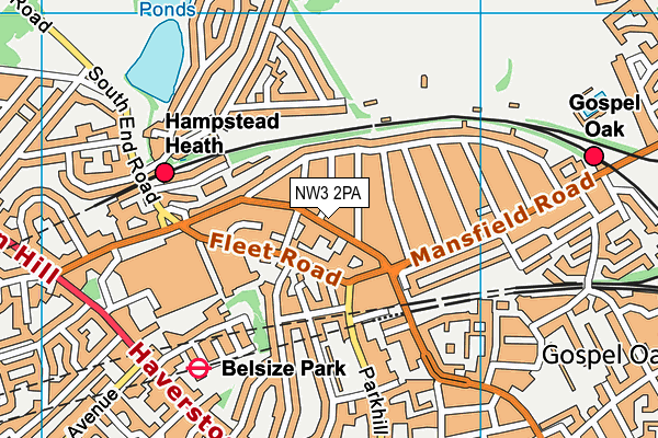 NW3 2PA map - OS VectorMap District (Ordnance Survey) NW3 2PA map - OS VectorMap District (Ordnance Survey)