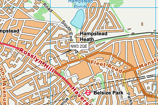 NW3 2QE map - OS VectorMap District (Ordnance Survey) NW3 2QE map - OS VectorMap District (Ordnance Survey)