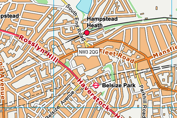 NW3 2QG map - OS VectorMap District (Ordnance Survey)