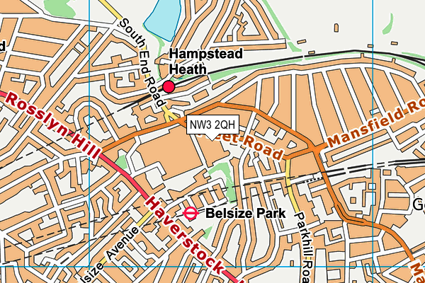 NW3 2QH map - OS VectorMap District (Ordnance Survey) NW3 2QH map - OS VectorMap District (Ordnance Survey)