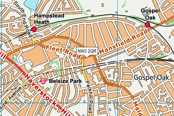 NW3 2QR map - OS VectorMap District (Ordnance Survey) NW3 2QR map - OS VectorMap District (Ordnance Survey)