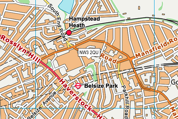 NW3 2QU map - OS VectorMap District (Ordnance Survey) NW3 2QU map - OS VectorMap District (Ordnance Survey)