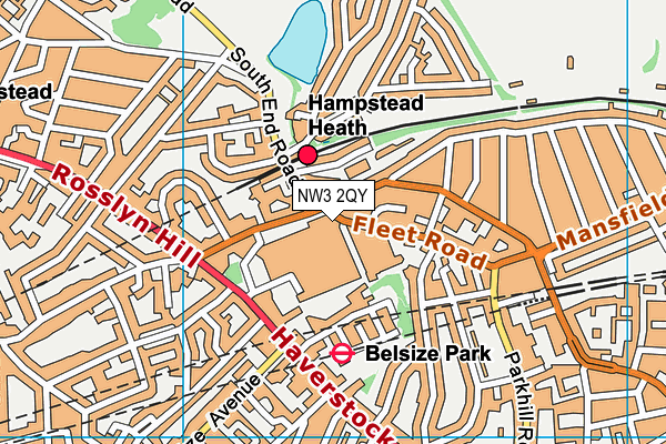 NW3 2QY map - OS VectorMap District (Ordnance Survey) NW3 2QY map - OS VectorMap District (Ordnance Survey)