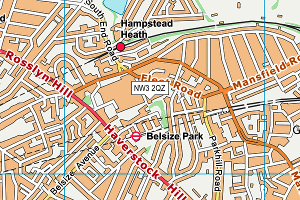 NW3 2QZ map - OS VectorMap District (Ordnance Survey) NW3 2QZ map - OS VectorMap District (Ordnance Survey)