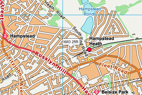 NW3 2RR map - OS VectorMap District (Ordnance Survey)