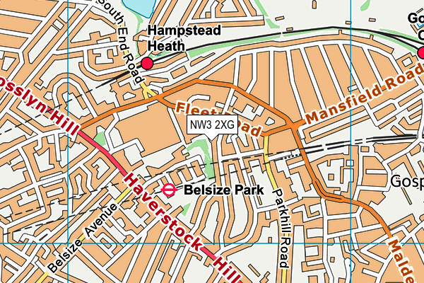 NW3 2XG map - OS VectorMap District (Ordnance Survey) NW3 2XG map - OS VectorMap District (Ordnance Survey)