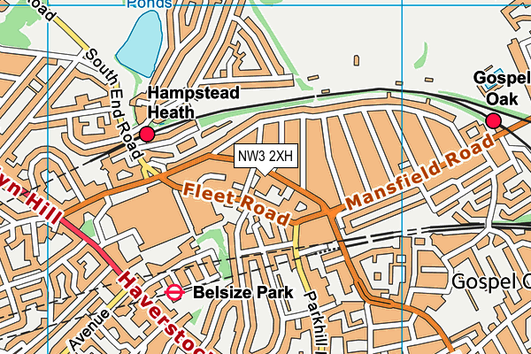 NW3 2XH map - OS VectorMap District (Ordnance Survey) NW3 2XH map - OS VectorMap District (Ordnance Survey)