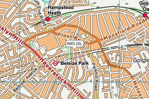 NW3 2XL map - OS VectorMap District (Ordnance Survey) NW3 2XL map - OS VectorMap District (Ordnance Survey)
