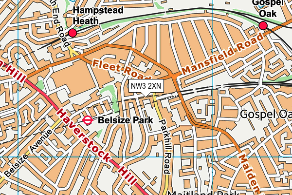NW3 2XN map - OS VectorMap District (Ordnance Survey) NW3 2XN map - OS VectorMap District (Ordnance Survey)